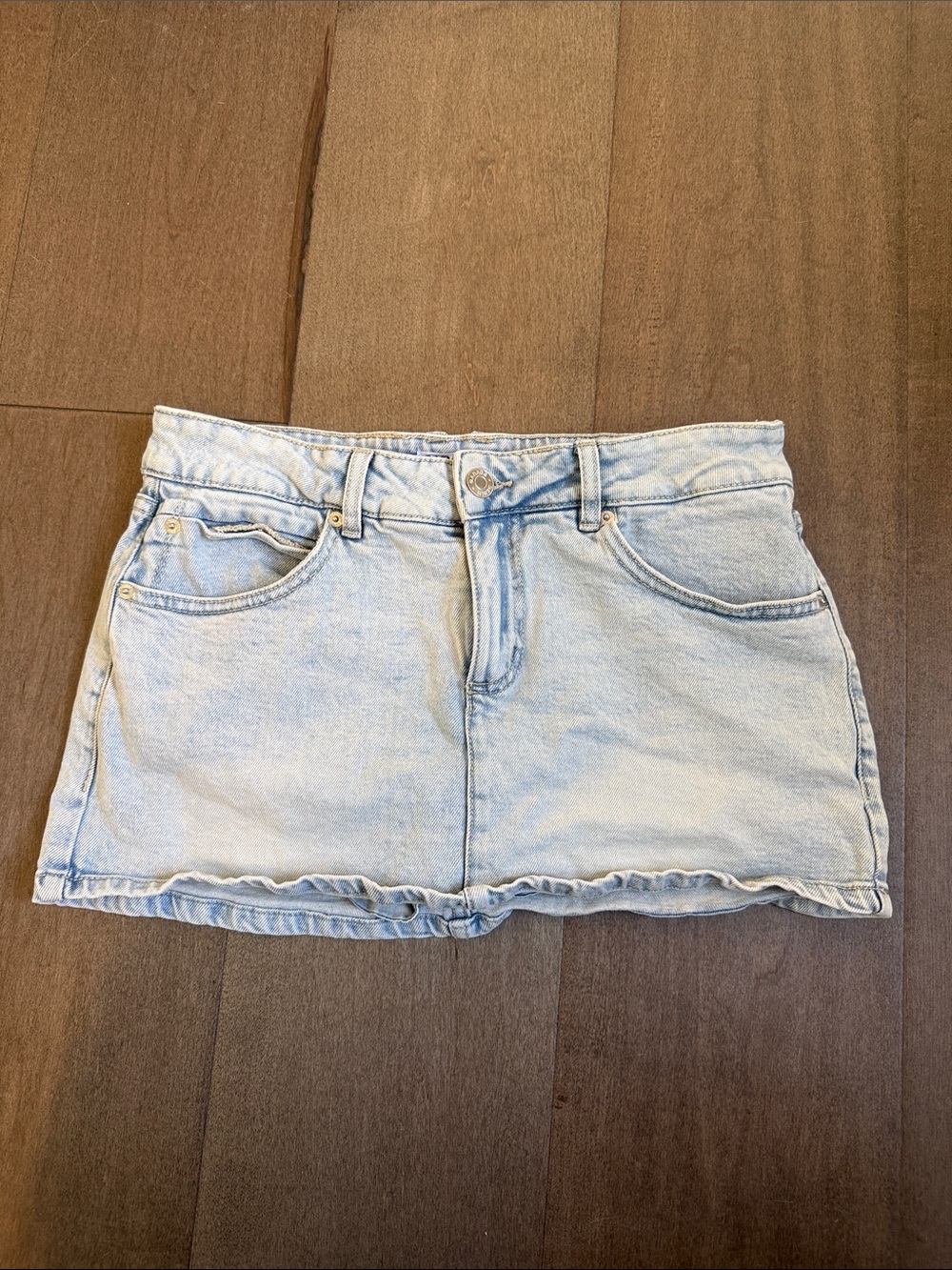 Garage Light Wash Denim Mini Skirt